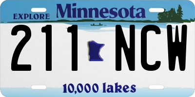 MN license plate 211NCW