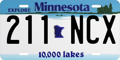 MN license plate 211NCX