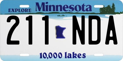 MN license plate 211NDA