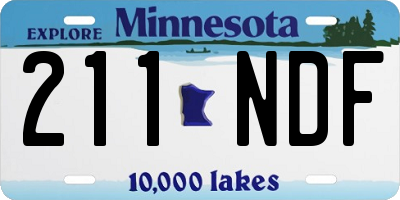 MN license plate 211NDF
