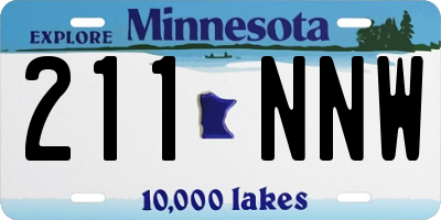 MN license plate 211NNW