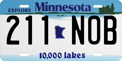 MN license plate 211NOB