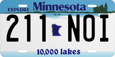 MN license plate 211NOI