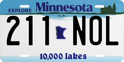 MN license plate 211NOL