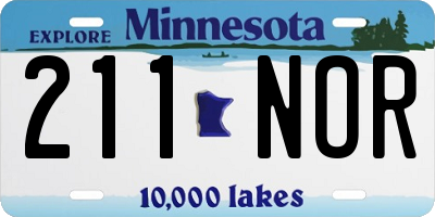 MN license plate 211NOR