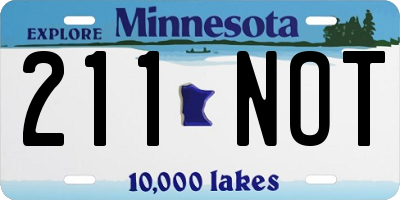 MN license plate 211NOT