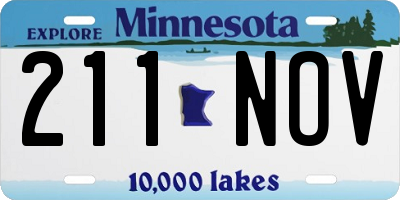 MN license plate 211NOV