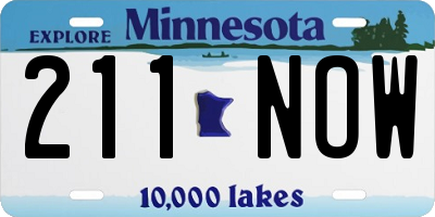 MN license plate 211NOW