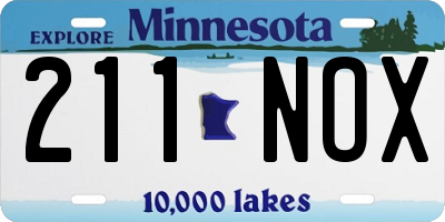 MN license plate 211NOX