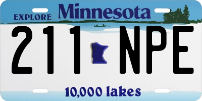 MN license plate 211NPE