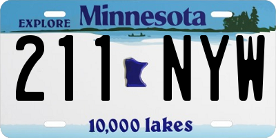 MN license plate 211NYW
