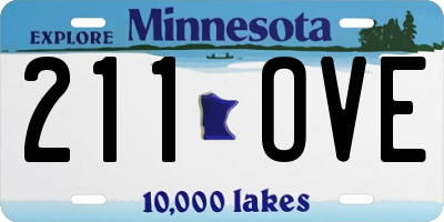 MN license plate 211OVE