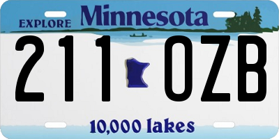 MN license plate 211OZB