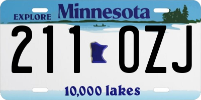 MN license plate 211OZJ