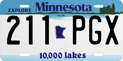 MN license plate 211PGX