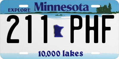 MN license plate 211PHF