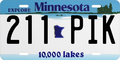 MN license plate 211PIK