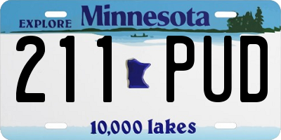 MN license plate 211PUD