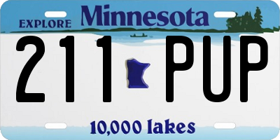 MN license plate 211PUP