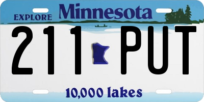 MN license plate 211PUT