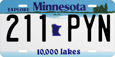 MN license plate 211PYN