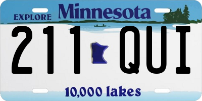 MN license plate 211QUI