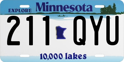 MN license plate 211QYU
