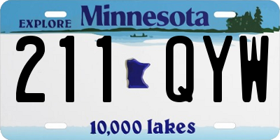 MN license plate 211QYW