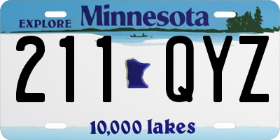 MN license plate 211QYZ