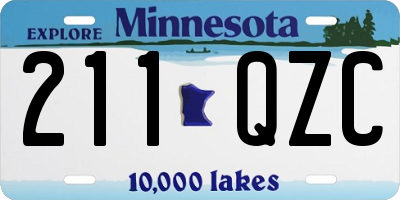 MN license plate 211QZC