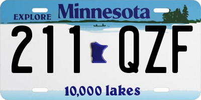MN license plate 211QZF