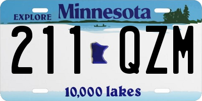 MN license plate 211QZM