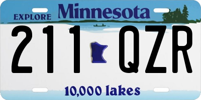 MN license plate 211QZR