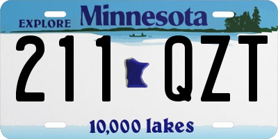 MN license plate 211QZT