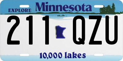 MN license plate 211QZU