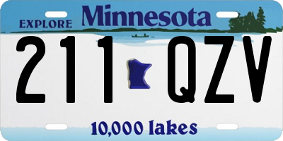 MN license plate 211QZV