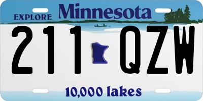 MN license plate 211QZW