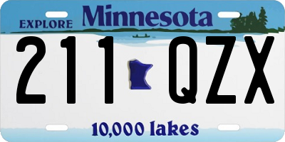 MN license plate 211QZX