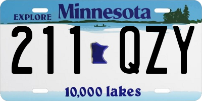 MN license plate 211QZY