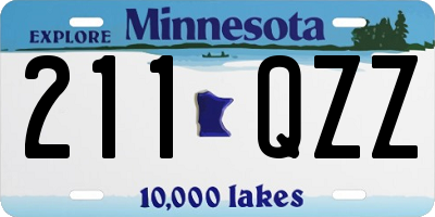 MN license plate 211QZZ
