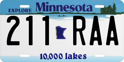 MN license plate 211RAA