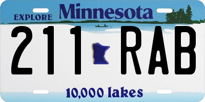 MN license plate 211RAB