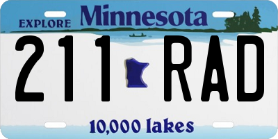 MN license plate 211RAD