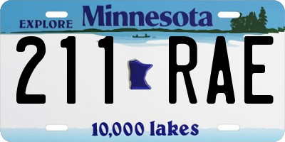 MN license plate 211RAE