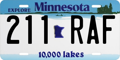MN license plate 211RAF