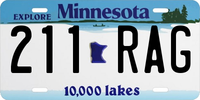 MN license plate 211RAG