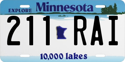 MN license plate 211RAI
