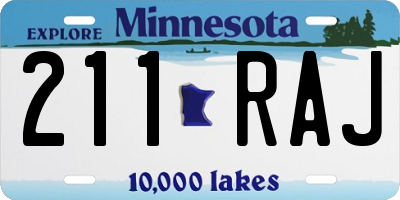 MN license plate 211RAJ