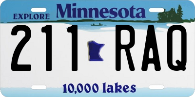 MN license plate 211RAQ