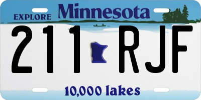 MN license plate 211RJF